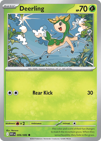 Deerling White Flare Pokemon Card