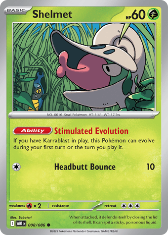 Shelmet White Flare Pokemon Card