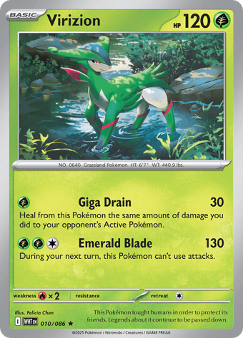 Virizion White Flare Pokemon Card