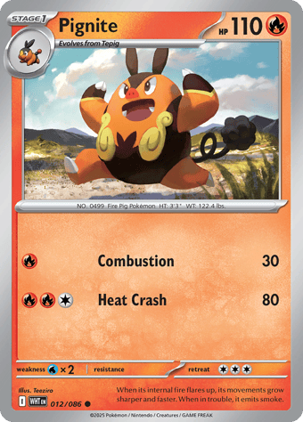 Pignite White Flare Pokemon Card