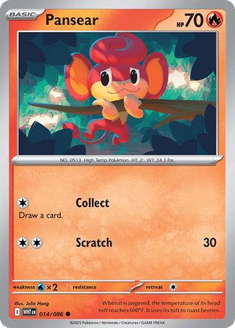 Pansear White Flare Pokemon Card
