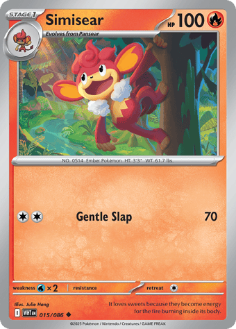 Simisear White Flare Pokemon Card