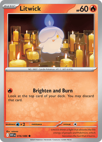 Litwick White Flare Pokemon Card