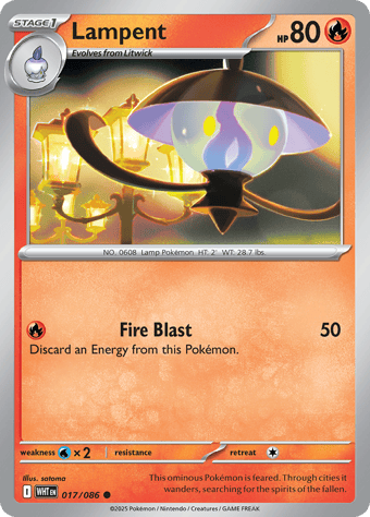Lampent White Flare Pokemon Card