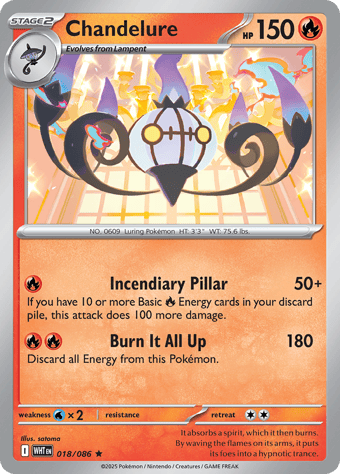 Chandelure White Flare Pokemon Card