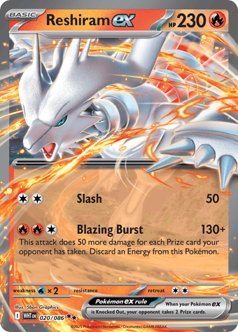 Reshiram EX White Flare Pokemon Card