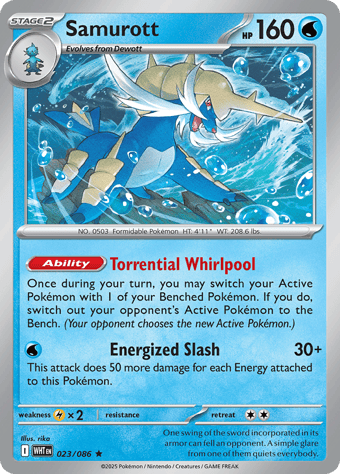 Samurott White Flare Pokemon Card