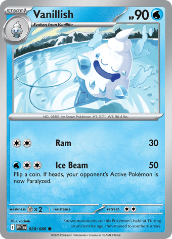 Vanillish White Flare Pokemon Card