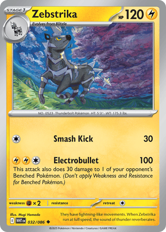 Zebstrika White Flare Pokemon Card