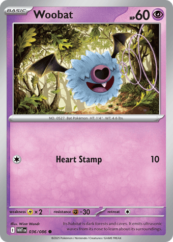 Woobat White Flare Pokemon Card