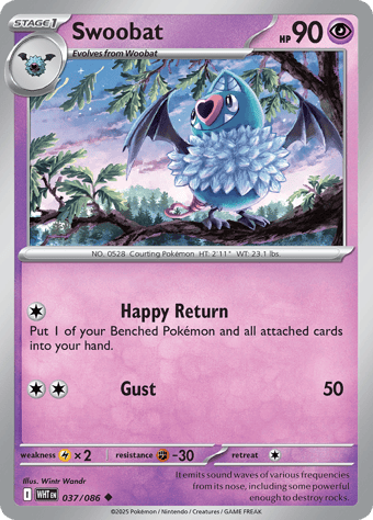 Swoobat White Flare Pokemon Card