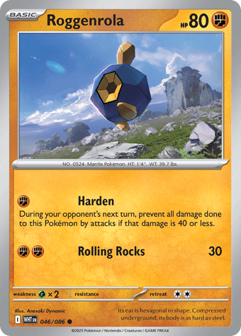 Roggenrola White Flare Pokemon Card