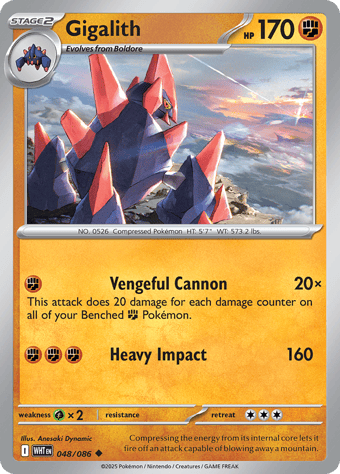 Gigalith White Flare Pokemon Card