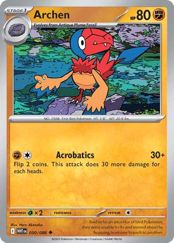 Archen White Flare Pokemon Card
