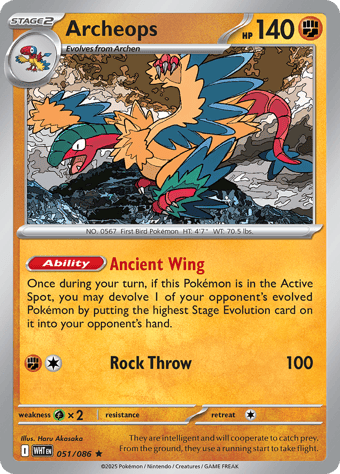 Archeops White Flare Pokemon Card