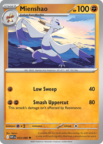Mienshao White Flare Pokemon Card
