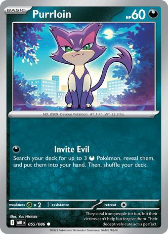 Purrloin White Flare Pokemon Card