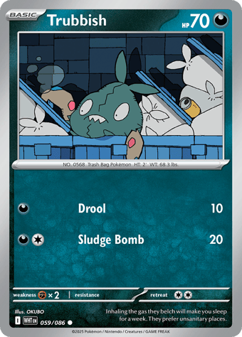 Trubbish White Flare Pokemon Card