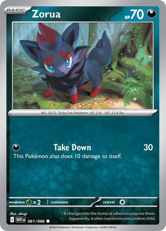 Zorua White Flare Pokemon Card