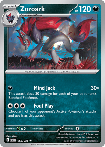 Zoroark White Flare Pokemon Card