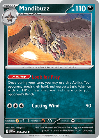 Mandibuzz White Flare Pokemon Card
