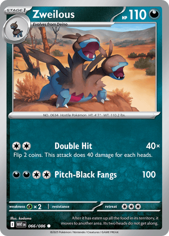 Zweilous White Flare Pokemon Card