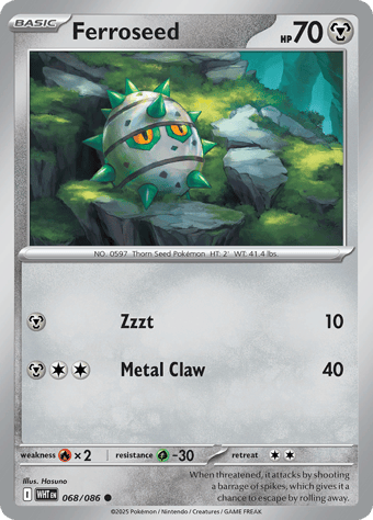 Ferroseed White Flare Pokemon Card