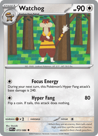 Watchog White Flare Pokemon Card