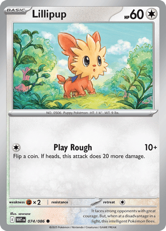 Lillipup White Flare Pokemon Card