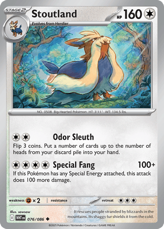 Stoutland White Flare Pokemon Card