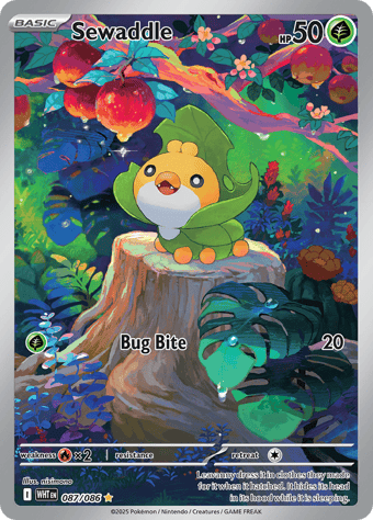Sewaddle White Flare Pokemon Card