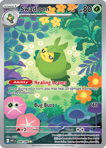 Swadloon White Flare Pokemon Card
