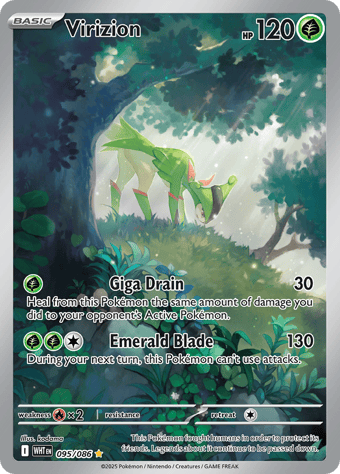 Virizion White Flare Pokemon Card