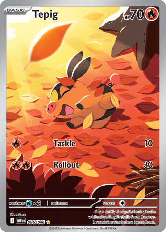Tepig White Flare Pokemon Card