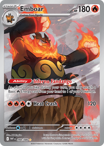 Emboar White Flare Pokemon Card