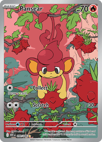 Pansear White Flare Pokemon Card
