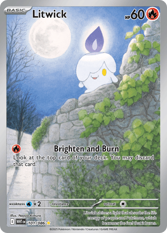 Litwick White Flare Pokemon Card
