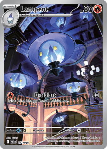 Lampent White Flare Pokemon Card