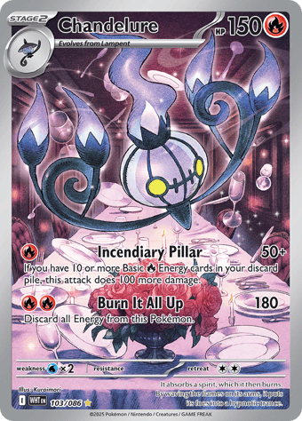 Chandelure White Flare Pokemon Card