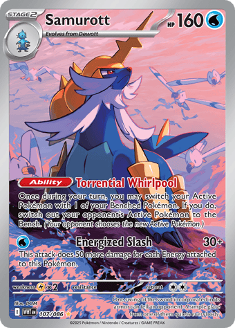 Samurott White Flare Pokemon Card