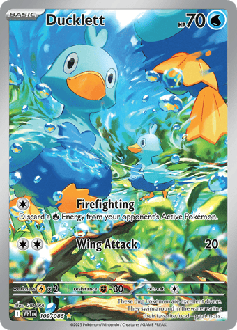 Ducklett White Flare Pokemon Card