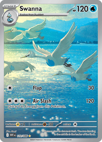 Swanna White Flare Pokemon Card