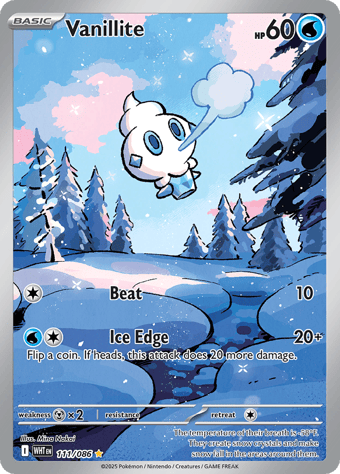 Vanillite White Flare Pokemon Card
