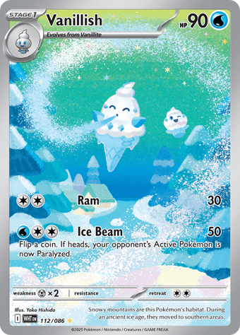 Vanillish White Flare Pokemon Card