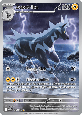 Zebstrika White Flare Pokemon Card