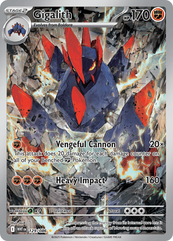 Gigalith White Flare Pokemon Card
