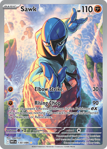 Sawk White Flare Pokemon Card