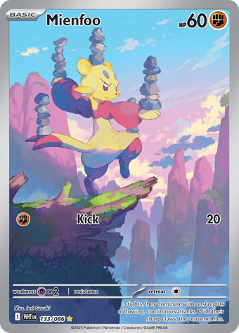 Mienfoo White Flare Pokemon Card