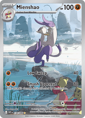 Mienshao White Flare Pokemon Card