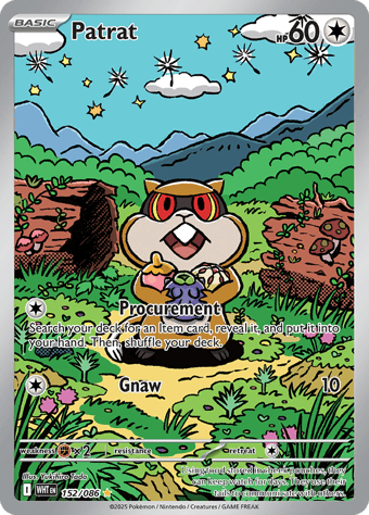 Patrat White Flare Pokemon Card